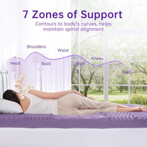 MUXHOMO 3.9 Inch 7-Zone King Mattress Topper, Egg Crate Memory Foam Mattress - Image 6