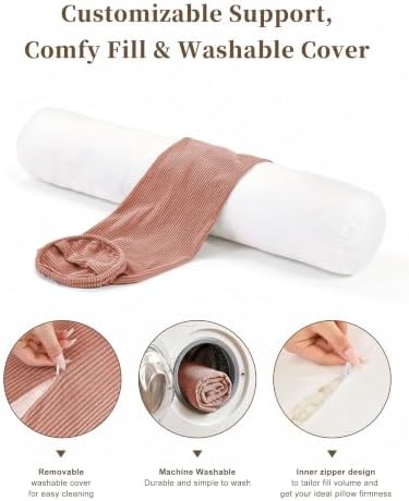 YZ HOME Corduroy Bolster Pillow, Long Pillow - Image 3