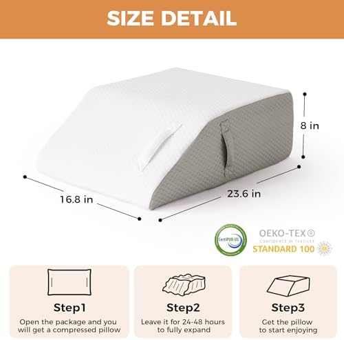 BIEEZZK Leg Elevation Pillow Blood Circulation, 23.6×16.8×8in - Image 3