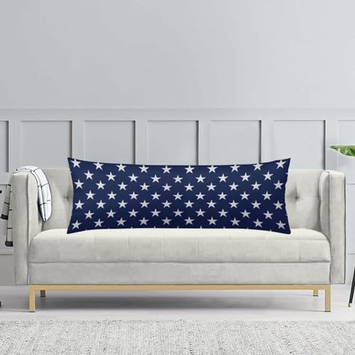 Blue Body Pillow Cover, Farmhouse Long Pillow Case Protector - Image 4