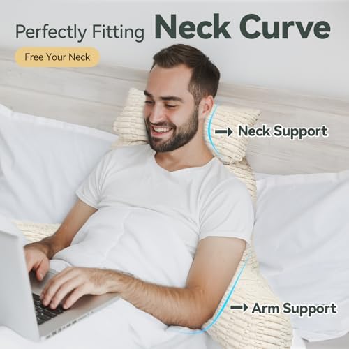 24" Large Reading Pillow with Detachable Neck Roll - Image 5