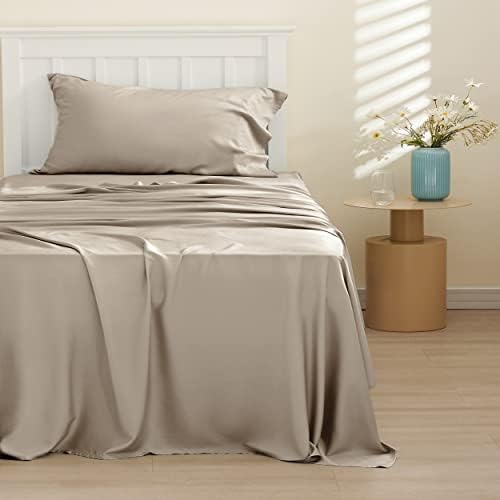 Bedsure PureWoven 100% Rayon Derived from Bamboo, Twin XL Sheets, 3 Pieces - Image 2