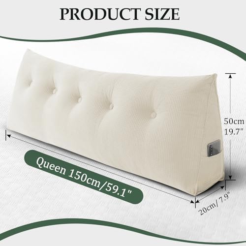 Headboard Pillow Queen, Wall Backrest Wedge Pillow Headboard - Image 2