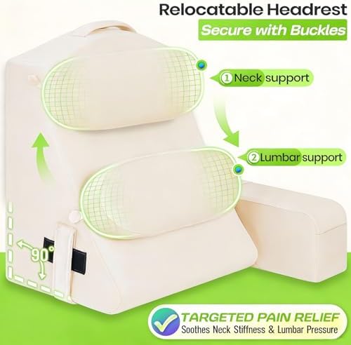Reading Pillow for Adults, Back Pillow for Bed Sitting Up, Backrest Pillow for - Image 4