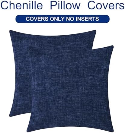 CaliTime Decorative Couch Throw Pillow Covers 18 X 18 Inches Navy Blue - Image 6