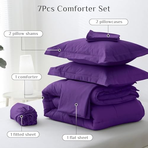 JOLLYVOGUE Full Comforter Set, Ultra-Soft Bed in a Bag Full Size 7 Pieces - Image 5