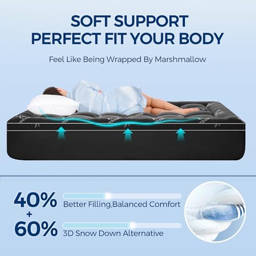 SakuraHome Twin XL Mattress Topper, Extra Thick Pillow Top Mattress Pad - Image 4