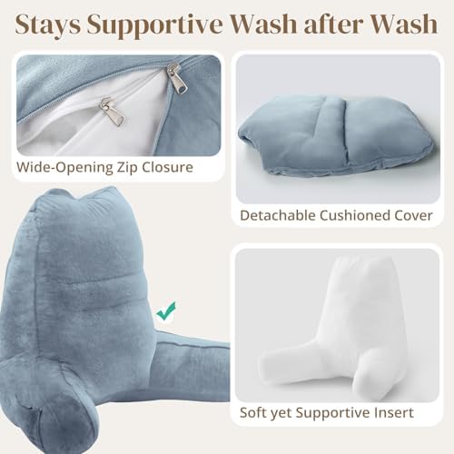 Sasttie Reading Pillow for Bed, Back Pillow for Sitting Up - Image 6