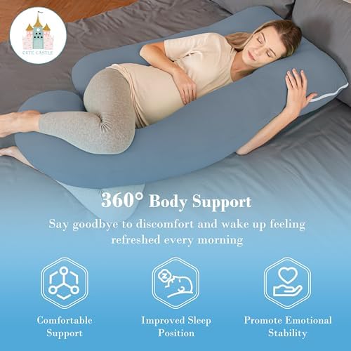 Cute Castle Cooling Cover Pregnancy Pillows, Soft U-Shape Maternity Pillow - Image 5