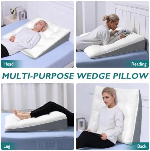 Extra Wide Bed Wedge Pillow, Soft Top - Image 4