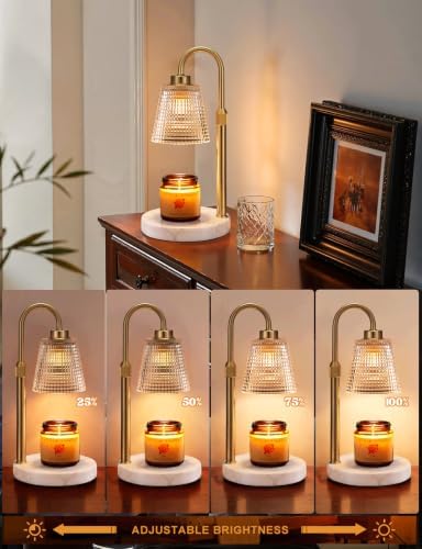 Marble White Candle Warmer Lamp with Timer Home Decor Gifts for Women - Image 2