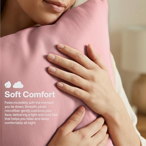 QUEENSBAY Queen Pillow Cases Set of 2, Microfiber Cooling Pillowcases, Soft - Image 6