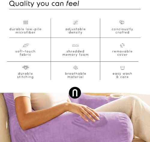 Nestl Reading Pillow with Shredded Memory Foam Includes 2 Neck and Lumber - Image 6