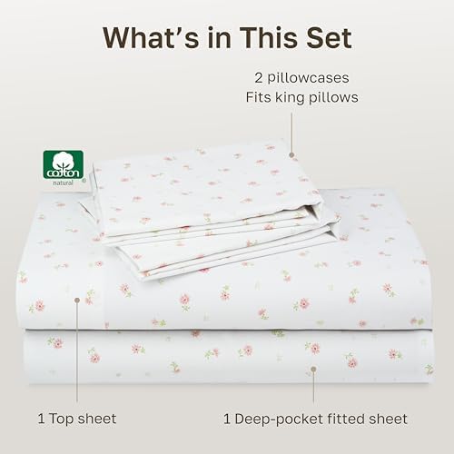 California Design Den Soft 100% Cotton King Sized Sheets Set - Image 4