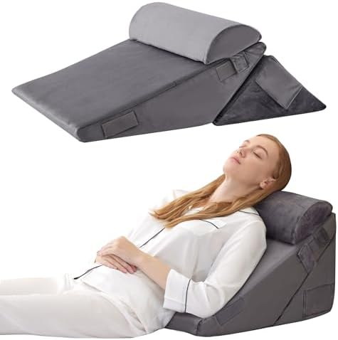 Bedluxe Wedge Pillow Set for After Surgery, Orthopedic Bed Wedge by Bedluxe