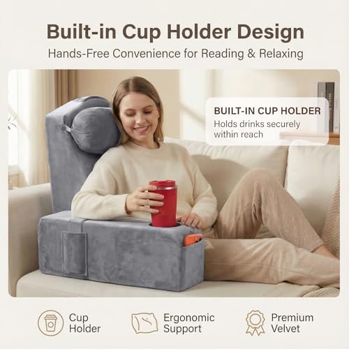 19 INCH Reading Pillow for Adults, Back Pillow for Bed Sitting Up, Backrest - Image 3