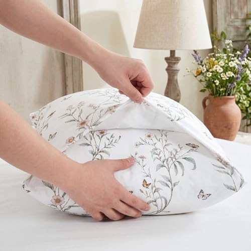 Bedorm 20 x 54 Body Pillow Cover Cotton Body Pillow Case Butterflies Botanical - Image 5