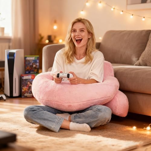 17" Reading Pillow for Bed, U Shaped Arm & Elbow Support - Image 2