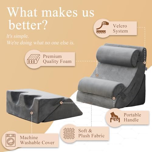 Axelrod 6PCS Orthopedic Bed Wedge Pillow Set, Post Surgery Foam - Image 4