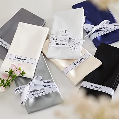 Bedsure Satin Pillowcase with Zipper, Similar to Silk Pillow Cases 2 Pack - Image 5