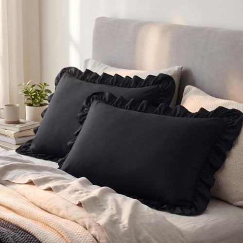 Bedsure Ruffle King Size Pillow Cases Set of 2 by BEDSURE