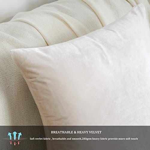 GIGIZAZA Decorative Throw Pillow Covers 16 x 16, Ivory Cream White Soft Pillow - Image 4