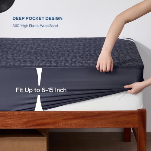 BEDLORE Waterproof Mattress Protector, Twin Size Mattress Pad - Image 4