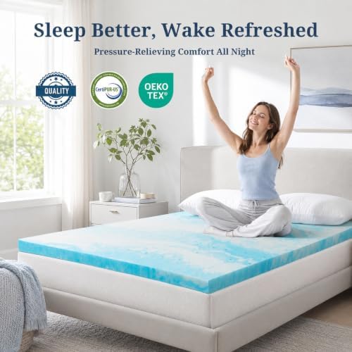 IULULU Twin XL Size Mattress Topper, 2 Inch Gel Memory Foam Topper - Image 6