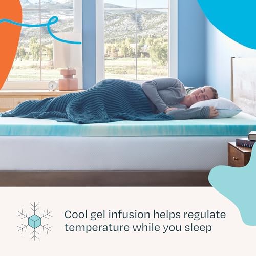 Linenspa 3 Inch Swirl Gel Memory Foam Mattress Topper, Twin XL Size – Cooling - Image 2