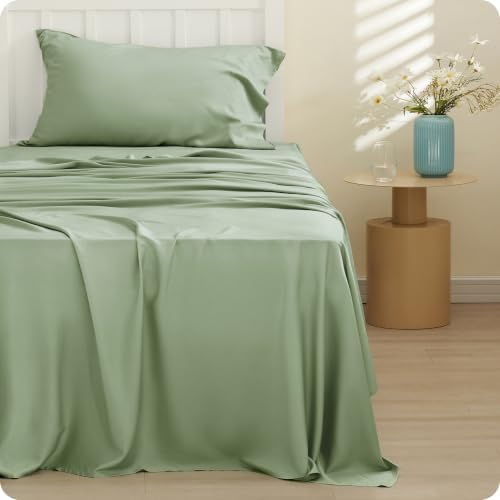 Bedsure PureWoven 100% Rayon Derived from Bamboo, Twin Bed Sheets, 3 Pieces - Image 2