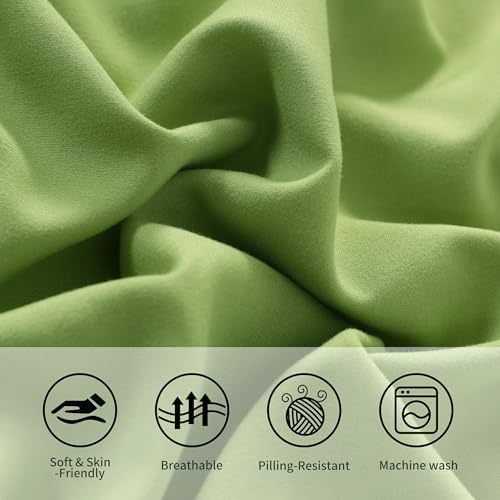 Body Pillow Cases, 2 Pack, 20x54 in, Microfiber, Sage Green - Image 4