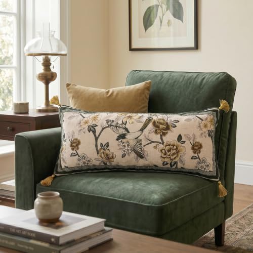 ISAENNE Vintage Linen Rectangle Throw Pillow Cover - Image 4