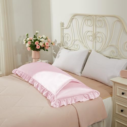Blush Pink Satin Pillowcases Body Pillow - Image 4