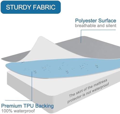 Full Size Waterproof Mattress Protector Cover Pad, Full Fitted Sheet - Image 3