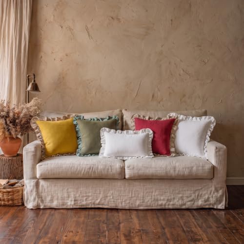 patdrea Vintage White Linen Throw Pillow Covers - Image 4