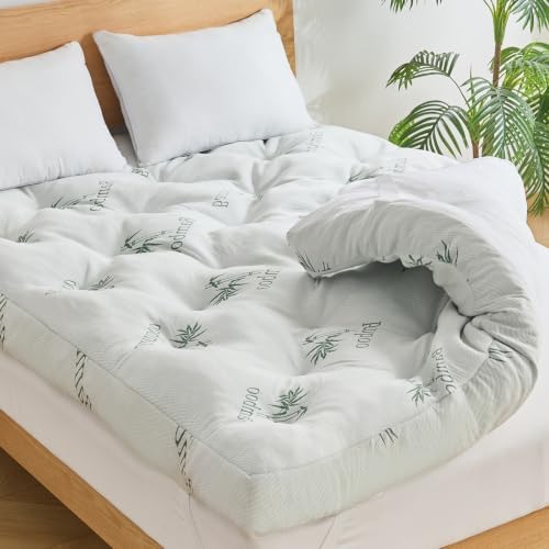 WhatsBedding 4 Inch Memory Foam Mattress Topper Queen Size by WhatsBedding