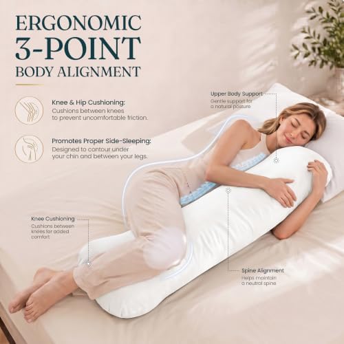 Oubonun Weighted Body Pillow for Side Sleepers, 41x10in 7.15lbs - Image 7