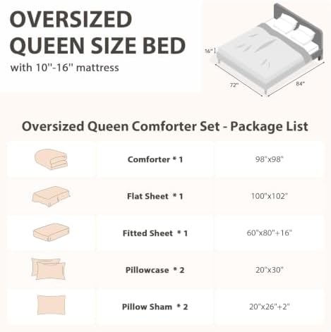 MUXHOMO 7 Pieces Oversized Queen Comforter Set, Seersucker Bed in a Bag - Image 4