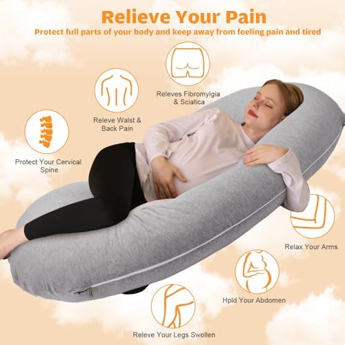 Chilling Home Pregnancy Pillow, C Shaped Full Body Pillow Maternity Pillow - Image 2