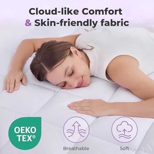 SINWEEK 5 Inch Dual Layer Memory Foam Mattress Topper King Size, 2 Inch Gel - Image 7