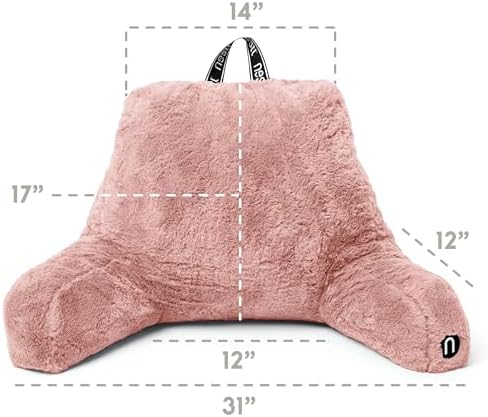 Nestl Fur Reading Pillow with Laptop Lap Desk, Stylish Back Pillow - Image 3