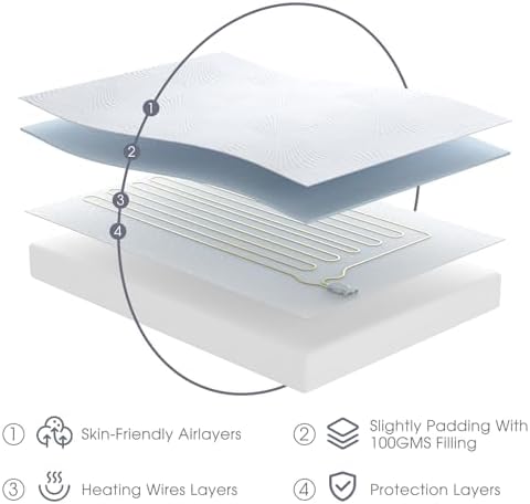 Heated Mattress Pad Twin, 3D Air Fabric, Preheat & Memory - Image 5