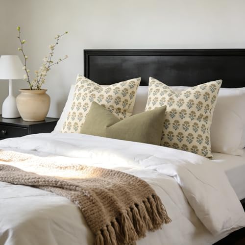 Farmhouse Floral Pillow Covers 24x24 Set of 2, Country Botanical Throw Pillow - Image 5