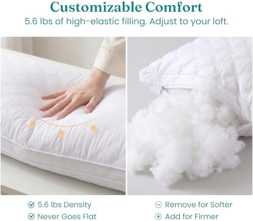 Oubonun Full Body Pillow for Side Sleeper, Adjustable Firm Long Bed Pillow - Image 4