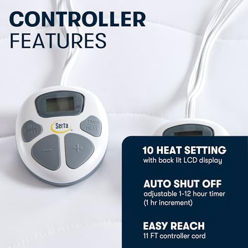 Serta Heated Mattress Pad with Deep Pocket & Dual Controller Cal King - Image 5