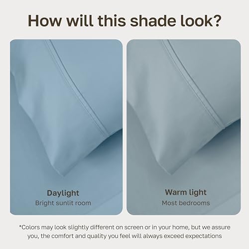 California Design Den 2-Pack Soft 100% Cotton Queen Bed Sheet Set, Sky Blue - Image 4