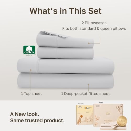 California Design Den Soft 100% Cotton Queen Bed Sheets Deep Pocket Set - Image 3