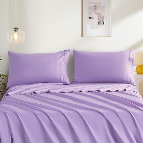 Purple Pillow Covers Set of 2，2 Pack Standard Size Pillow Cases，20"X26" - Image 2