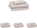 Amazon Basics Lightweight Super Soft Easy Care Microfiber 3-Piece Bed Sheet Set with 14-Inch Deep Pockets, Twin XL, Taupe, Solid (Pack of 4)