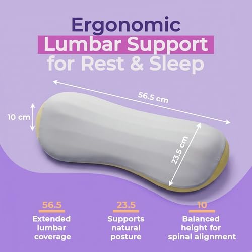 Lumbar Support Pillow for Sleeping, 22 Inch Memory Foam Lower Back Pillow for - Image 4